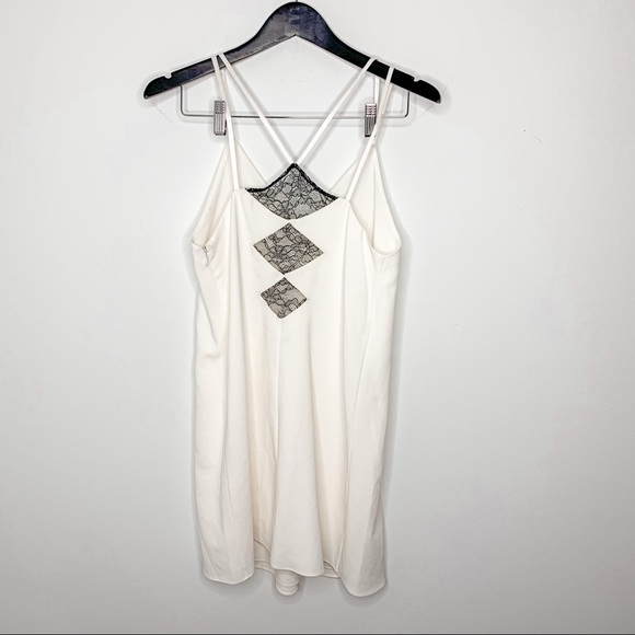 Alice & Olivia White Ivory Lace Silk Slip Sundress - Picture 3 of 9